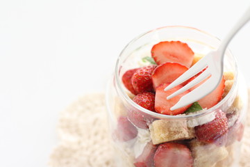 Strawberry and cream cheese jar cake for gourmet dessert image