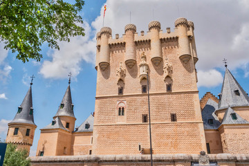 Partial view of the Castle from the entrance to the monument and drawbridge, Juan II Tower, rising...