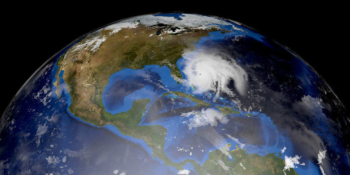 Hurricane Humberto extremely detailed and realistic high resolution 3d image. Shot from Space. Elements of this illustration are furnished by NASA.