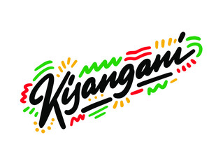 Kisangani Handwritten Word Text Swoosh Vector Illustration Design.