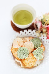 Japanese snack food, assorted rice crackers 