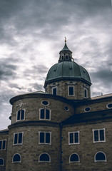 Storm clouds over the Salzburg Cathedral. 