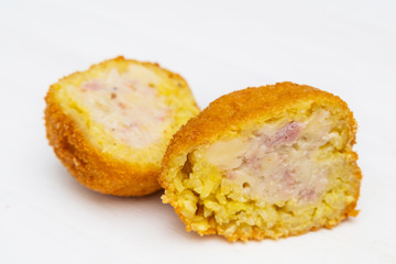 Sicilian Arancino or Arancina. A typical Sicilian street food.