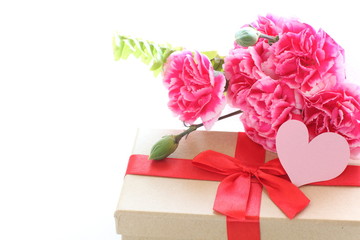 heart shaped card and carnation for Mother's Day image