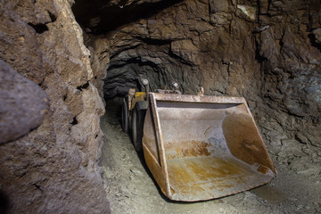 Gold ore mine shaft tunnel underground Eimco LHD