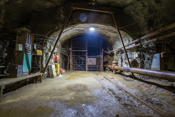 Gold ore mine shaft tunnel underground shaft inset