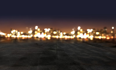 Stadt Silhouette bei Nacht mit vielen bunten Lichtern