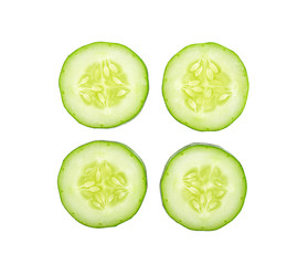 cucumber piece on white background
