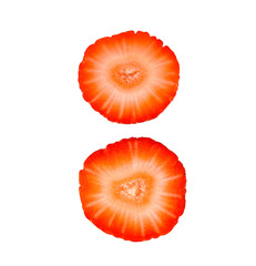 Strawberry Pieces on white background