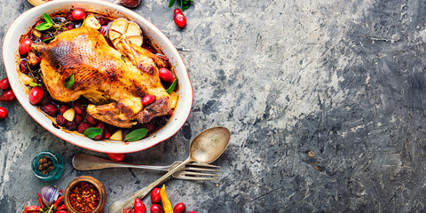 Baked chicken in berry sauce