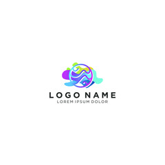 Liquid logo modern design simple and clean