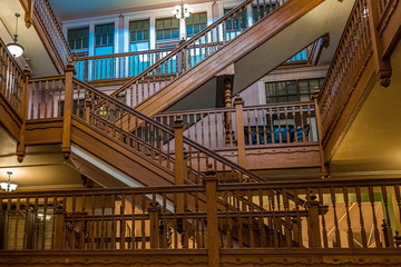 Wood Interior Staircases in an old Office Building