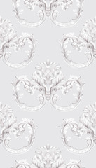 Rococo texture pattern Vector. Floral ornament decoration. Victorian engraved retro design. Vintage grunge fabric decors. Luxury fabrics