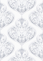 Rococo texture pattern Vector. Floral ornament decoration. Victorian engraved retro design. Vintage grunge fabric decors. Luxury fabrics