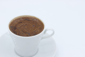 Turkish coffee on  a white background