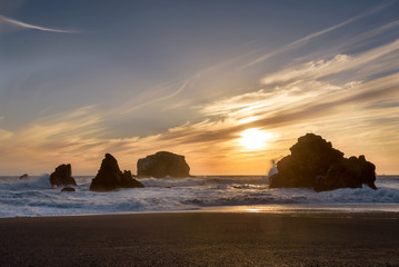 Sunset at Goat Rock Beach is located between Goat Rock Point and the Russian River along the Sonoma County