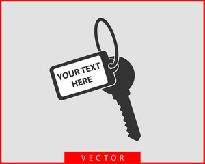 Key icon vector. Keys symbol flat design.