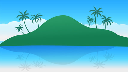 Fototapeta na wymiar Background scene with green lawn And sky Vector