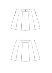 Skirt design isolated on white background