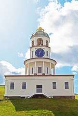 Fototapeta na wymiar The Town Clock, also sometimes called the Old Town Clock or Citadel Clock Tower, is one of the most recognizable landmarks in Halifax, Nova Scotia.