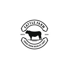 Cattle farm logo design - angus cow farm