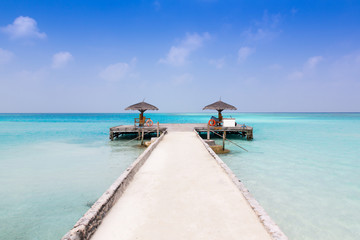 Fototapeta na wymiar Maldive mare caraibi