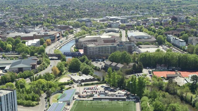 Aerial general view of Maidstone town centre, the River Medway, Fremlin Walk
