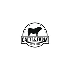 Cattle farm logo design - angus cow farm