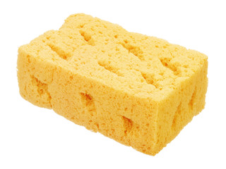 Sponge for cleaning and washing car isolated on white background
