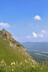 landscape with mountains and river