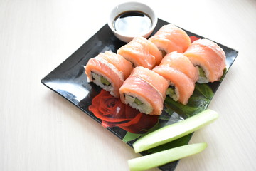 sushi on plate