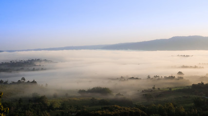 panoramic view of fog
