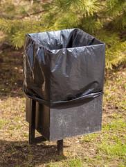 Black urn in the park