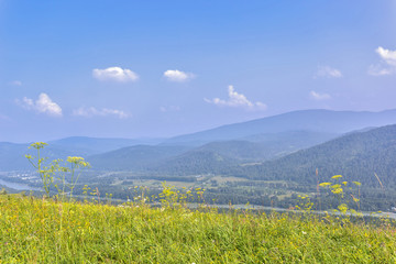 Fototapeta premium landscape with mountains and river