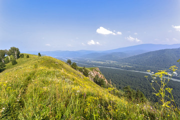 landscape with mountains and river