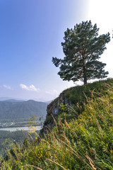 landscape with mountains and river