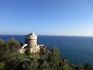 Fototapeta na wymiar lighthouse in National Park of Circeo, Italy