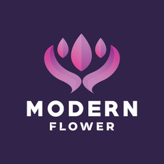 Modern Flower Logo design with Leaf And Spa Emblem vector concept and Salon icon. Yoga   Symbol. Logo for Company and Business.