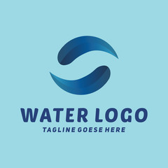 Water Logo design with Mineral And Circle Emblem vector concept and Water icon. Bio Symbol.   Logo for Company and Business.