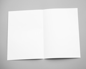 blank book, Poster mock-ups paper, white paper isolated on gray background, Blank portrait A4. brochure magazine isolated on gray, can use banners products business texture background for your.