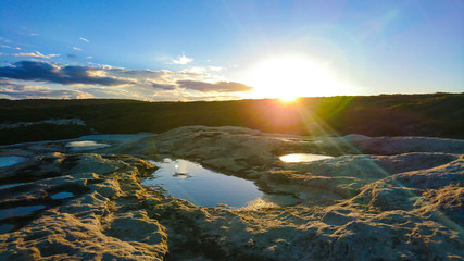 Sunset over the horizon