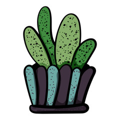 Cactus In A Pot. Botanical illustration. Succulent plant. Scandinavian style, comfort in the house. Hygge.- Vector. Vector illustration