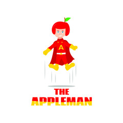 the appleman superheroes character vector illustration