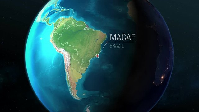 Brazil - Macae - Zooming from space to earth