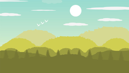 Natural background with mountains landscape Vector