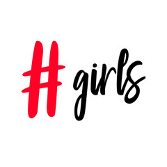 girls hashtag symbol vector