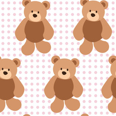 Fototapeta premium seamless repeat pattern with teddy bears