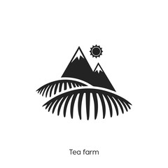 tea farm icon vector symbol