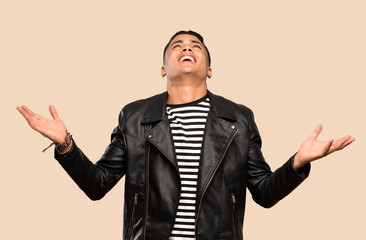 Young man smiling a lot over isolated background