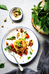 Orange with Rosella sprout,Sun dried tomato and Pistachio salad